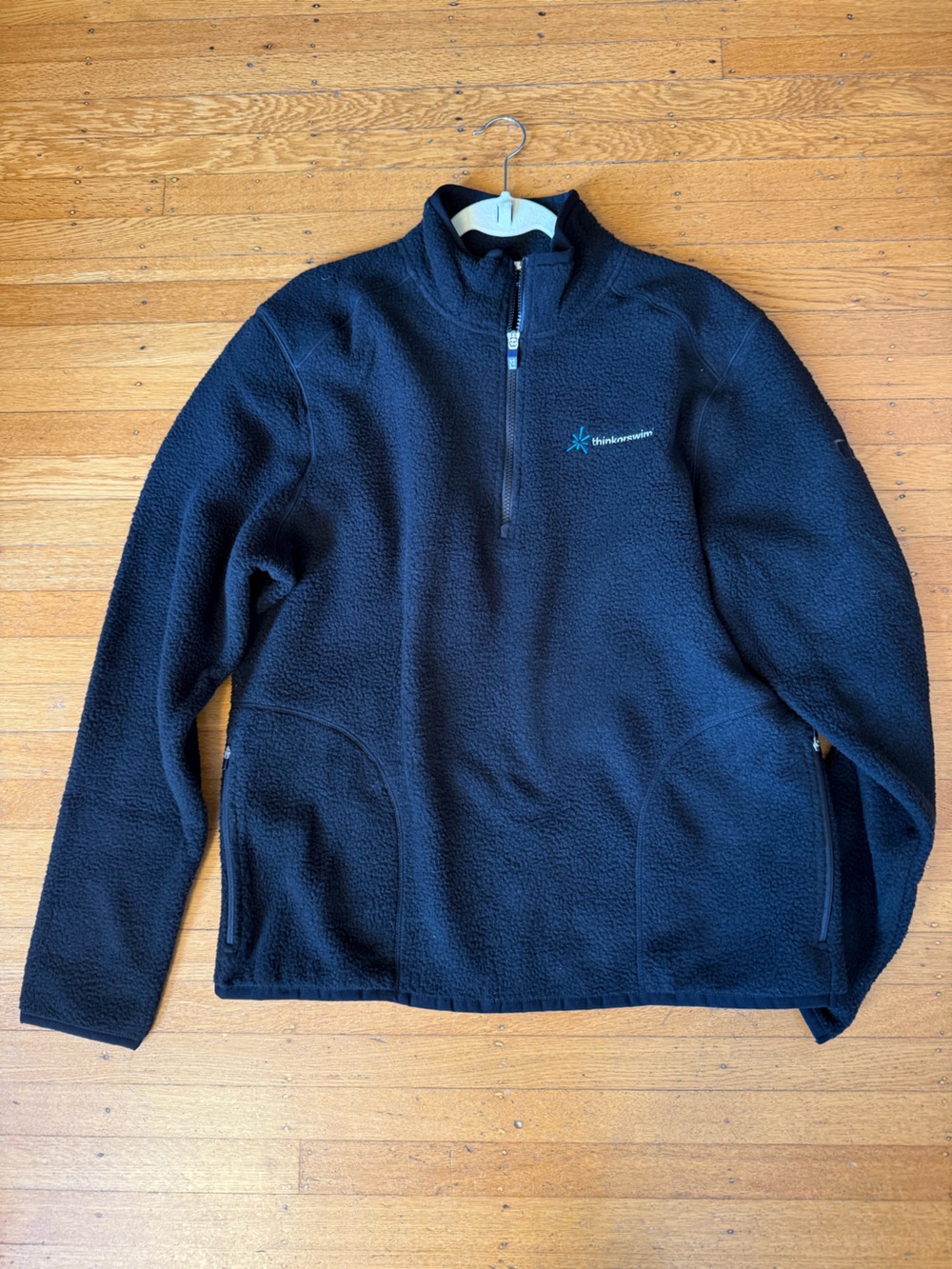Cutter & Buck Mens Quarter Zip Fleece Top / Black Pockets Adult Large Mens